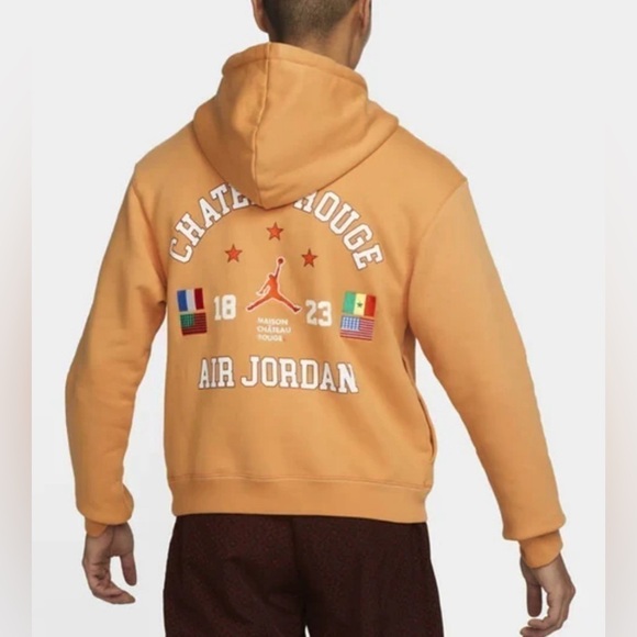 Air Jordan x Maison Chateau Rouge Crossover Hoodie 'Orange - Picture 4 of 5